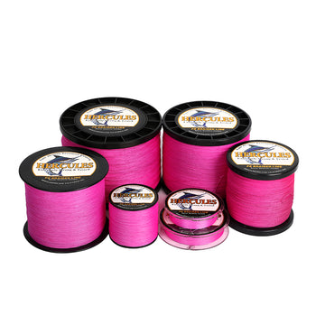 1000M 1094Yds Pink 6lb-100lb HERCULES PE PE Braided Fishing Line 4 Strands